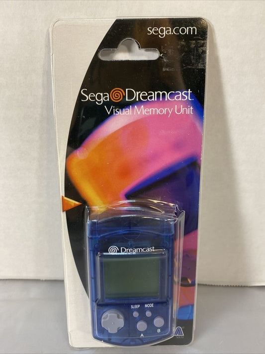 Sega Dreamcast Transparent Blue Visual Memory Unit w/ packaging NM used HKT-7000